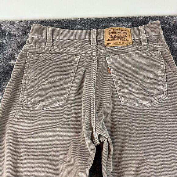 Vtg 90s Orange Tab Levi's 550 Gray Corduroy Men's 32X34 (31X33) Straight Jeans - Picture 8 of 10